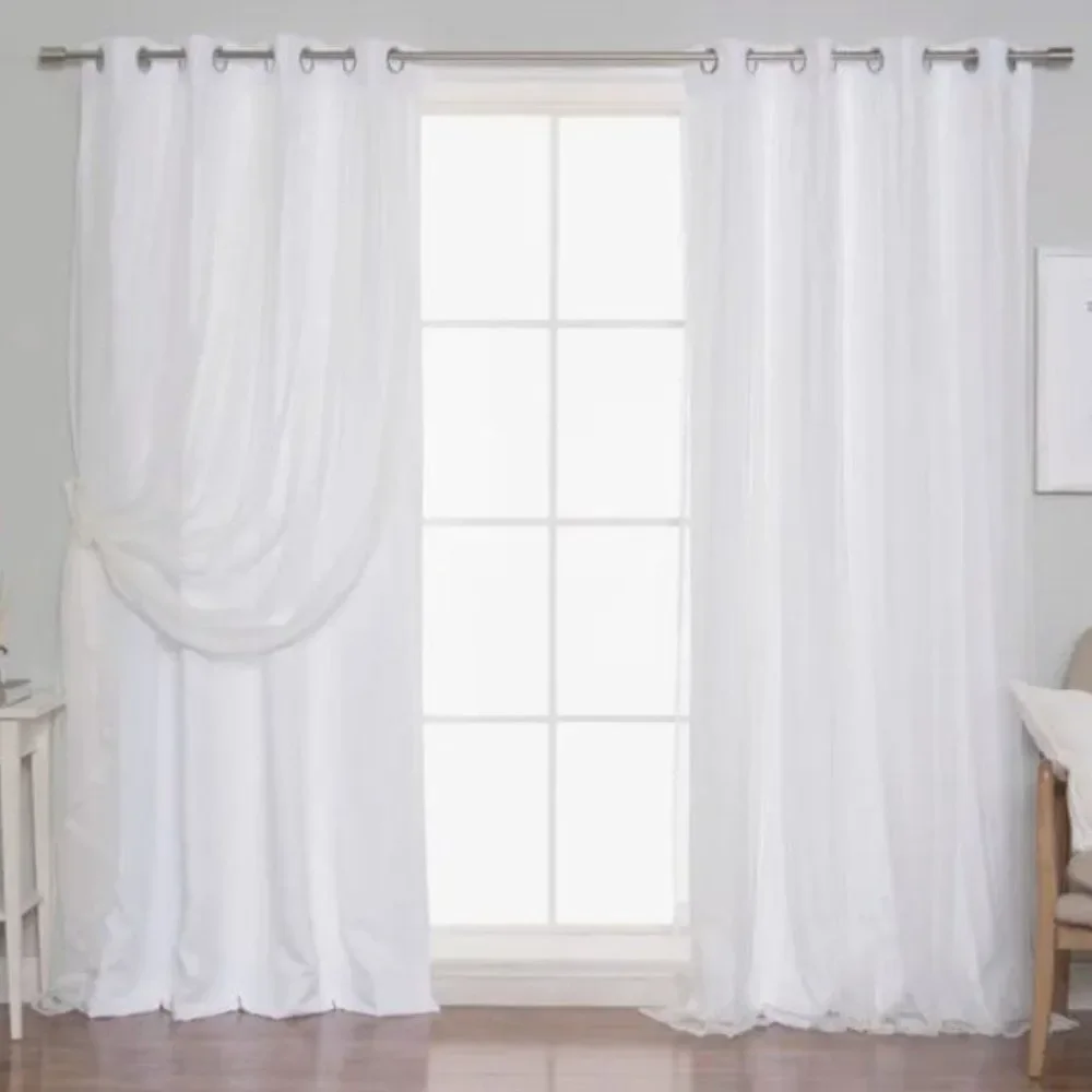 White Room Darkening Grommet Curtains, Set of 2